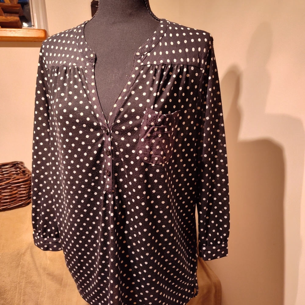 H&M Black and White Polka Dot Blouse